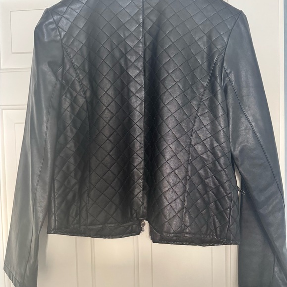 Ann Taylor Loft quilted faux leather jacket - Picture 2 of 3
